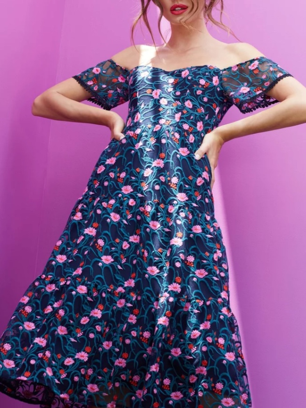 Dress the Population Floral Dress, size M